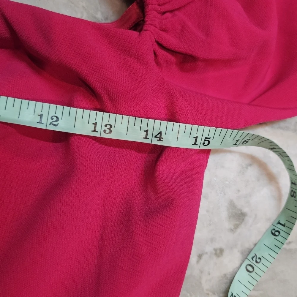 Choosy Magenta Puff Sleeve Belted Romper Size 4 NWT